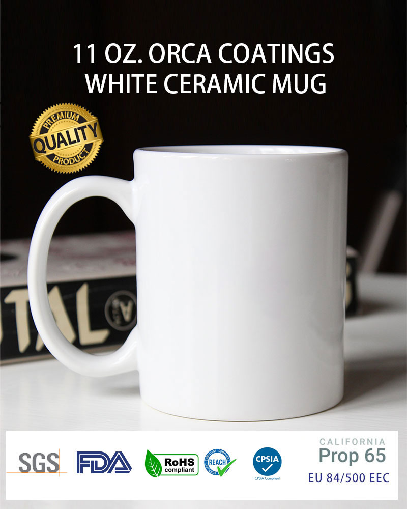 11 oz white Mug by Orcacoatings
