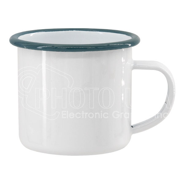18 oz. Enamel Mug with Colored Rim
