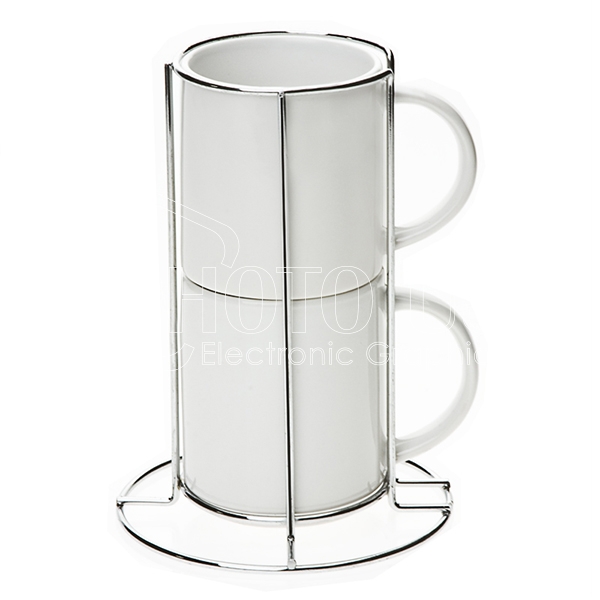 Photo Mug Set with Metal Stacking Frame