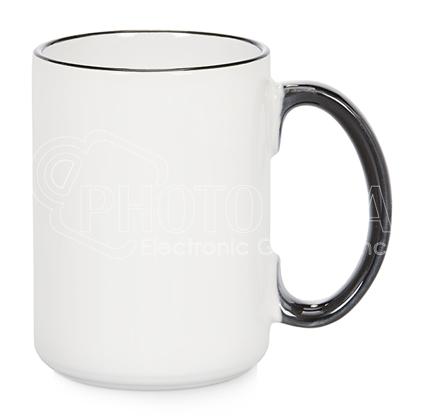 15 oz. Sublimation Two-Tone Mugs - Handle, Rim