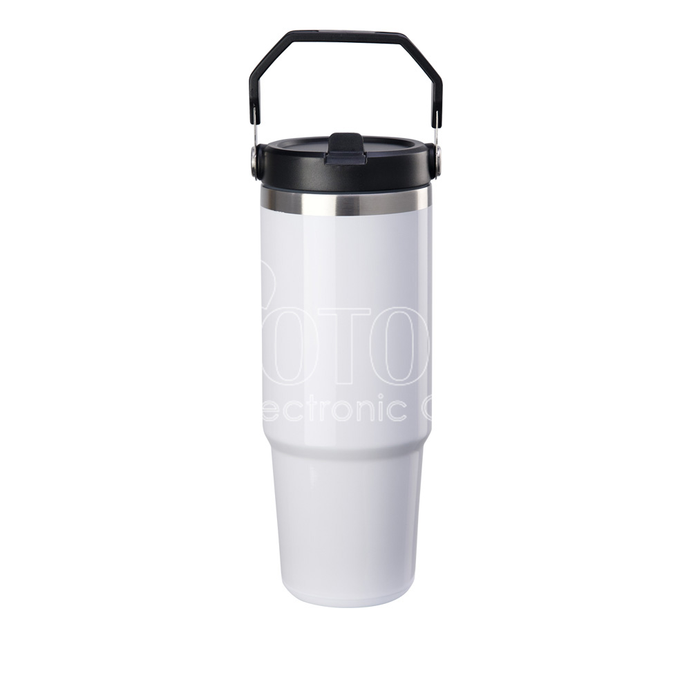 30 oz. Sublimation Stainless Steel Travel Mug with Handle