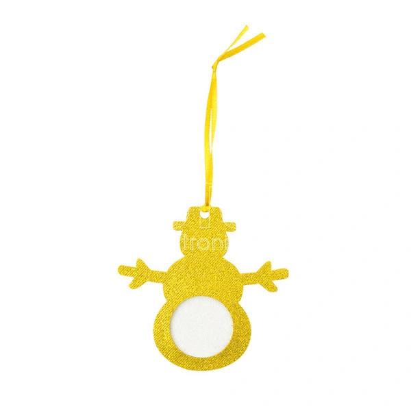 Sublimation Gold Light Glitter Felt Christmas Ornaments