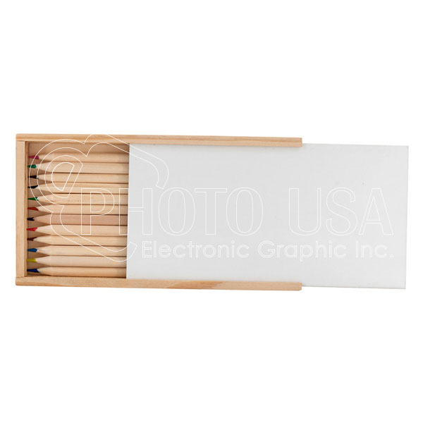 Personalized Pinewood Pencil Case with Pinewood Color Pencils