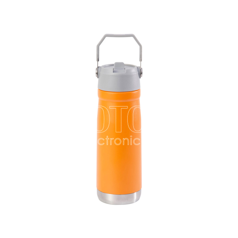 650 ml Powder Coated Stainless Steel Sports Water Bottle with Straw Lid