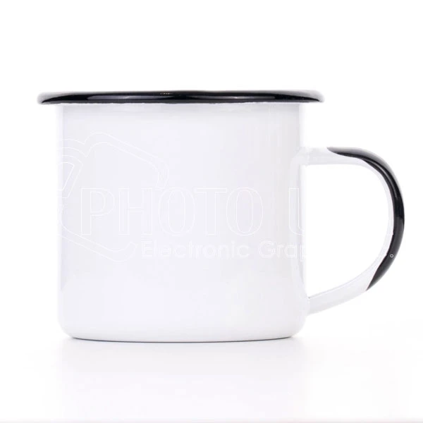 12 oz. Sublimation Enamel Mugs with Colored Brim and Handle