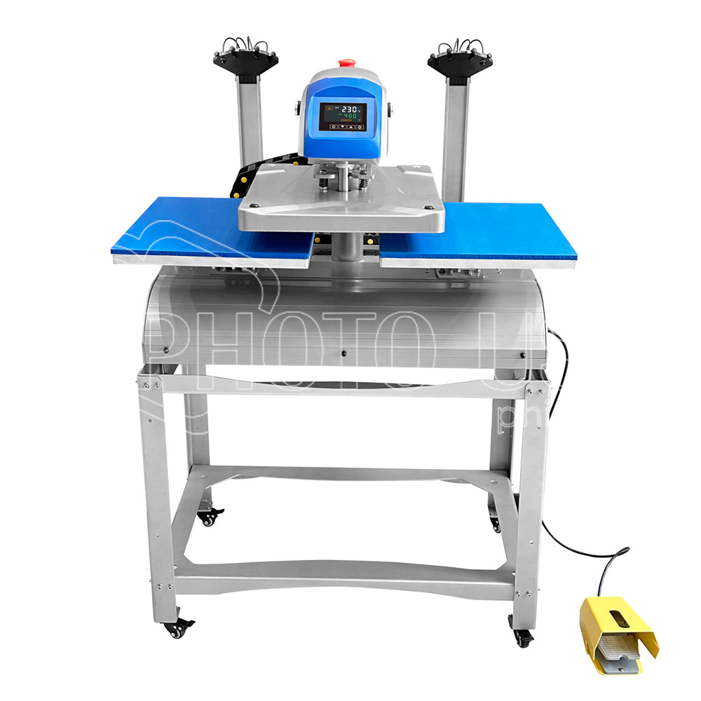 Electric Dual-Station Heat Press Machine with Laser Locator & Stand - 179083