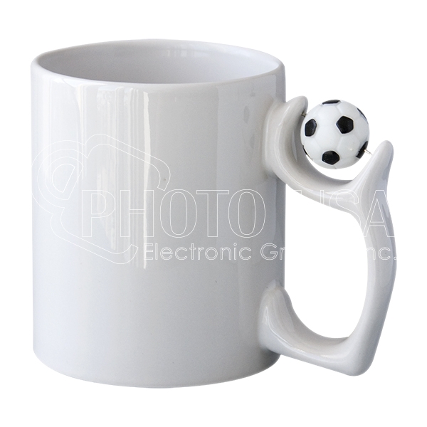 11 oz. Sublimation White Mug with Football/Basketball