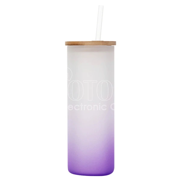 15 oz. Sublimation Colored Glass Skinny Tumbler with Straw