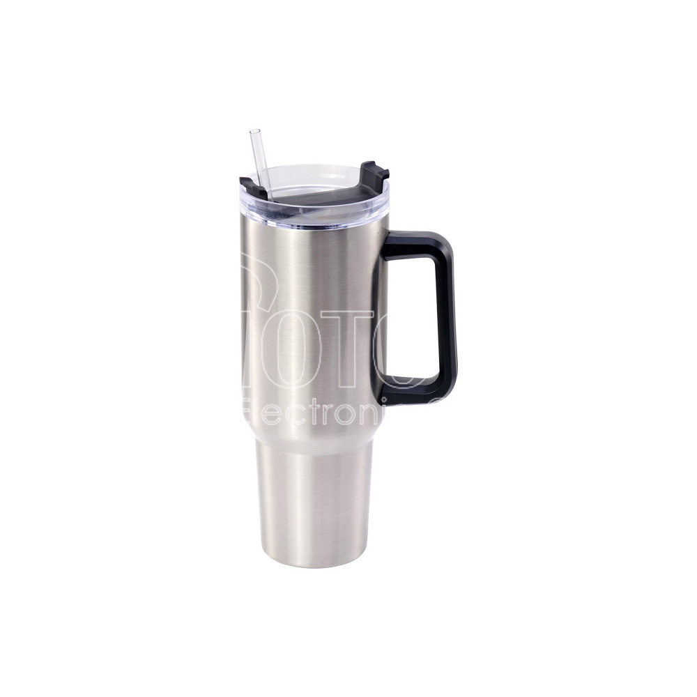 40 oz. Sublimation Stainless Steel Travel Mug with Handle and Straw