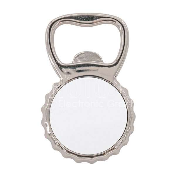 Bottle Cap-Shaped Bottle Opener w/ Magnet