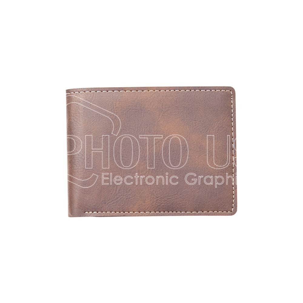 Engraving Blank Bifold PU Leather Wallets