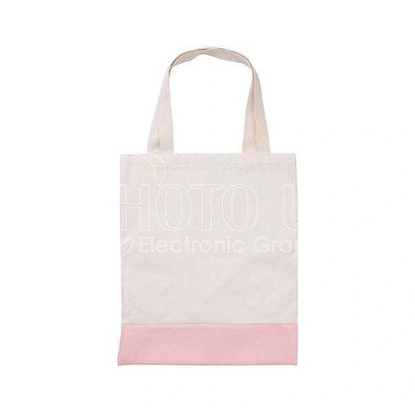 Sublimation Linen/Leather Patchwork Tote Bag