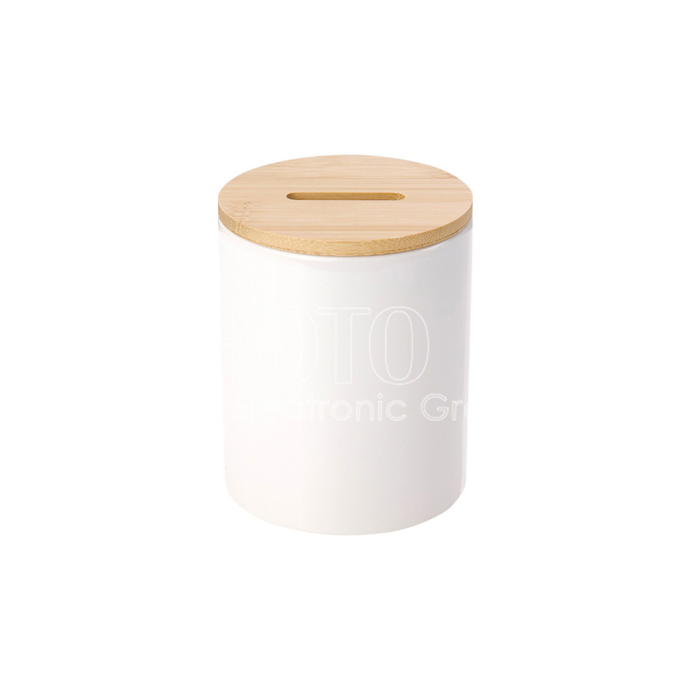 11 oz. Sublimation Ceramic Piggy Bank with Bamboo Lid