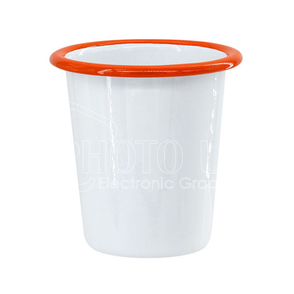 310 ml Tapered Enamel Cups with Colored Rim