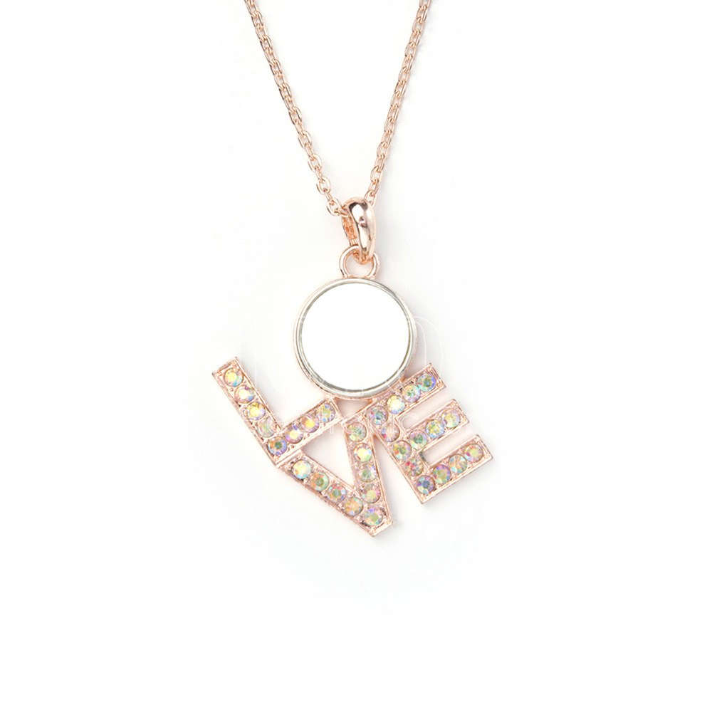 Sublimation Valentine's Day Snap Button Necklace