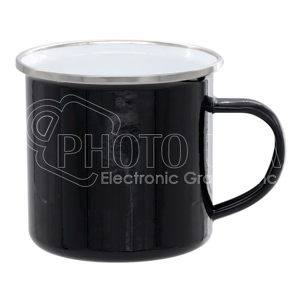 6 oz. Colored Enamel Mugs w/ Silver Rim