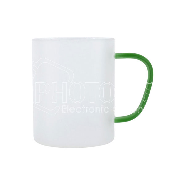 13 oz./400 ml Personalized Glass Coffee Mug with Colored Handle