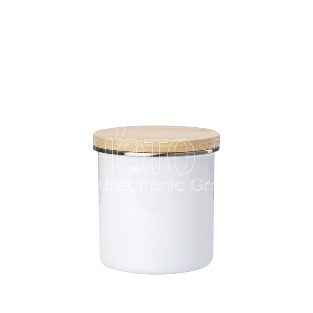 Sublimation Enamel Kitchen Canister with Bamboo Lid