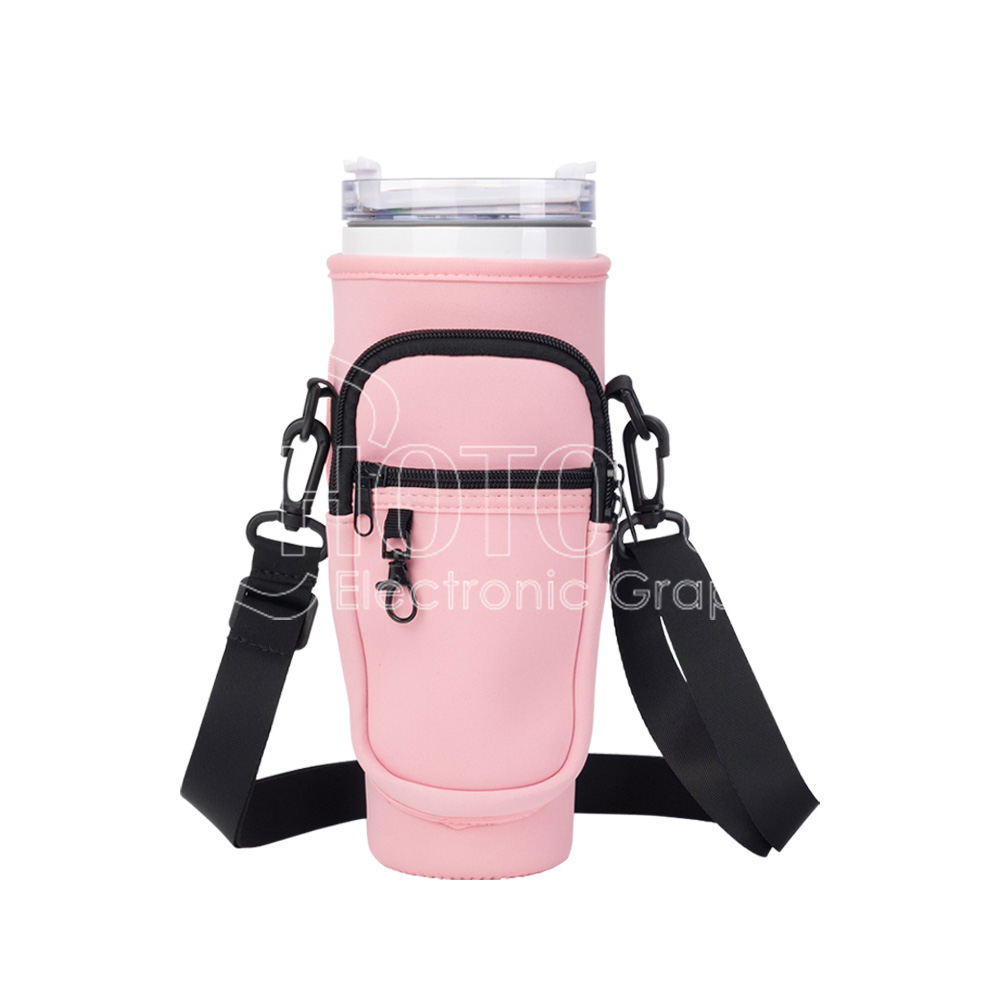 Colored Neoprene Multifunction 40 oz. Tumbler Holder with Shoulder Strap for DTF Printing