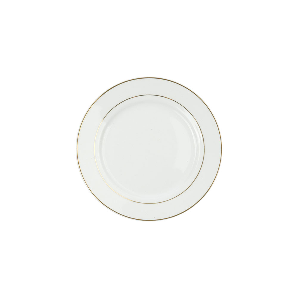 Sublimation White Ceramic Dinner Plates with Gold Rim
