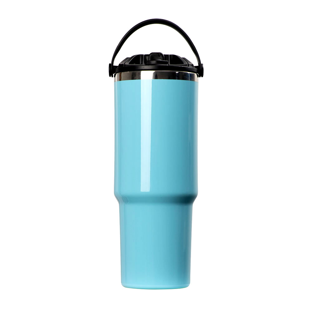 Sublimation Coloured Stainless Steel Tumbler with Double Drink Handles and Lid-20/30oz